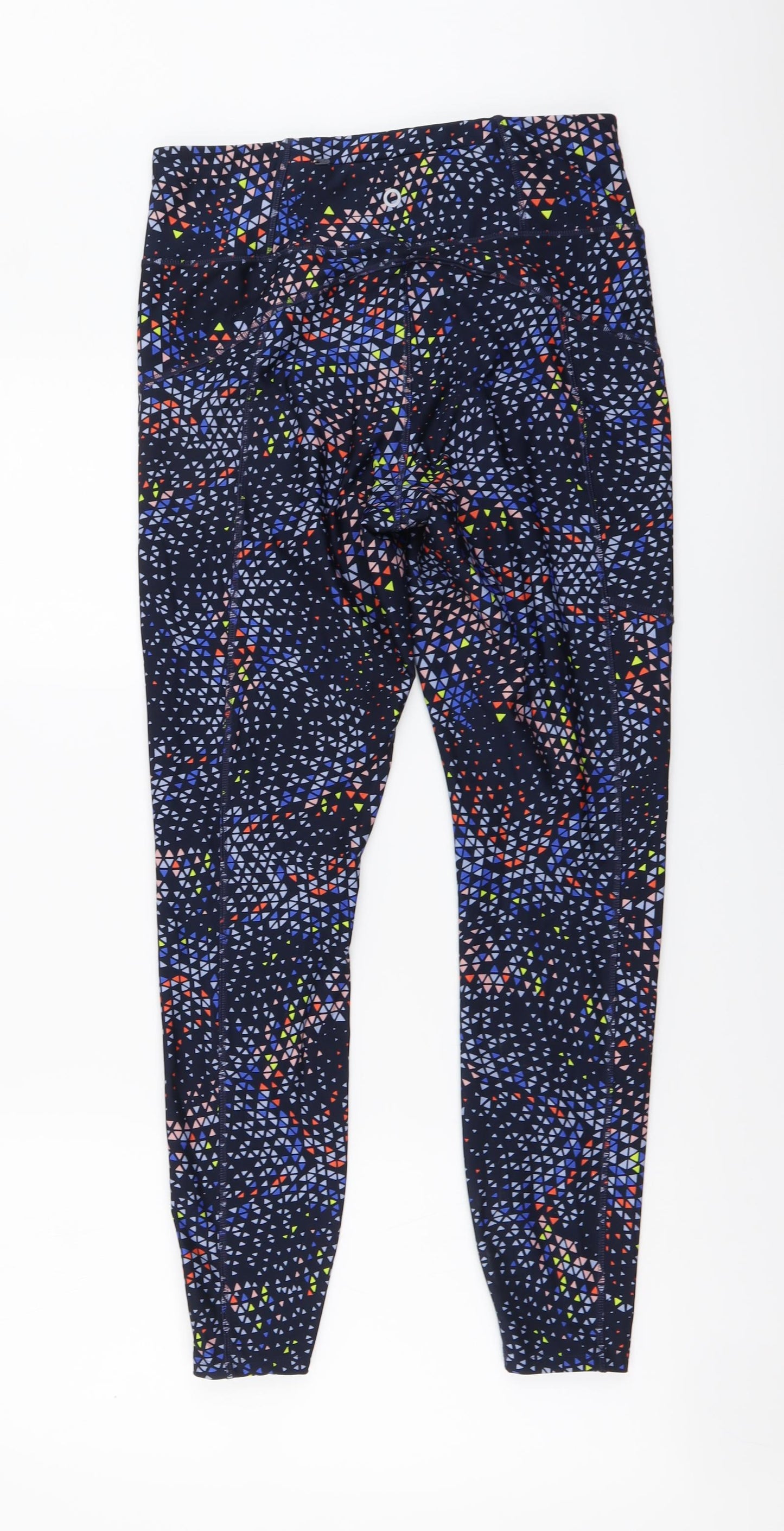 Marks and Spencer Womens Multicoloured Geometric Polyester Jogger Leggings Size 12 L28 in Regular Drawstring