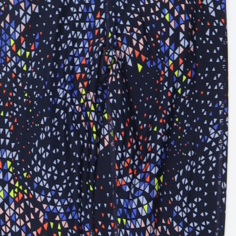 Marks and Spencer Womens Multicoloured Geometric Polyester Jogger Leggings Size 12 L28 in Regular Drawstring