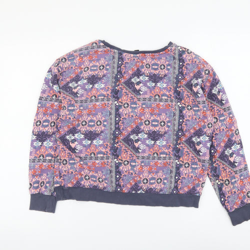 H&M Womens Multicoloured Geometric Cotton Pullover Hoodie Size M Pullover