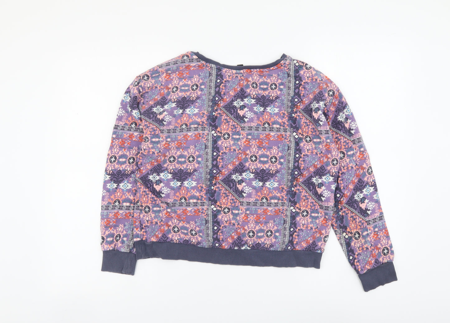 H&M Womens Multicoloured Geometric Cotton Pullover Hoodie Size M Pullover