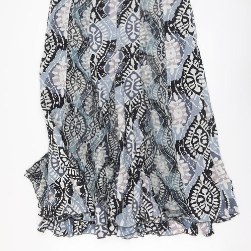 Per Una Womens Multicoloured Geometric Cotton A-Line Skirt Size 16 Zip