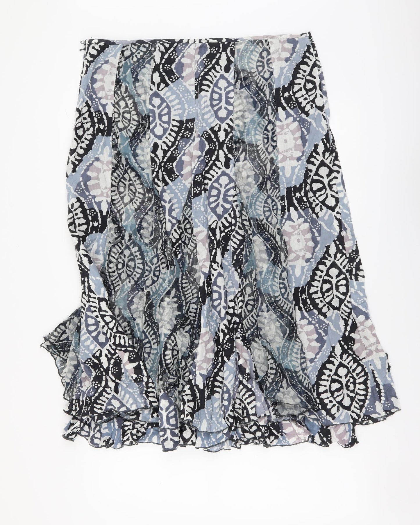 Per Una Womens Multicoloured Geometric Cotton A-Line Skirt Size 16 Zip