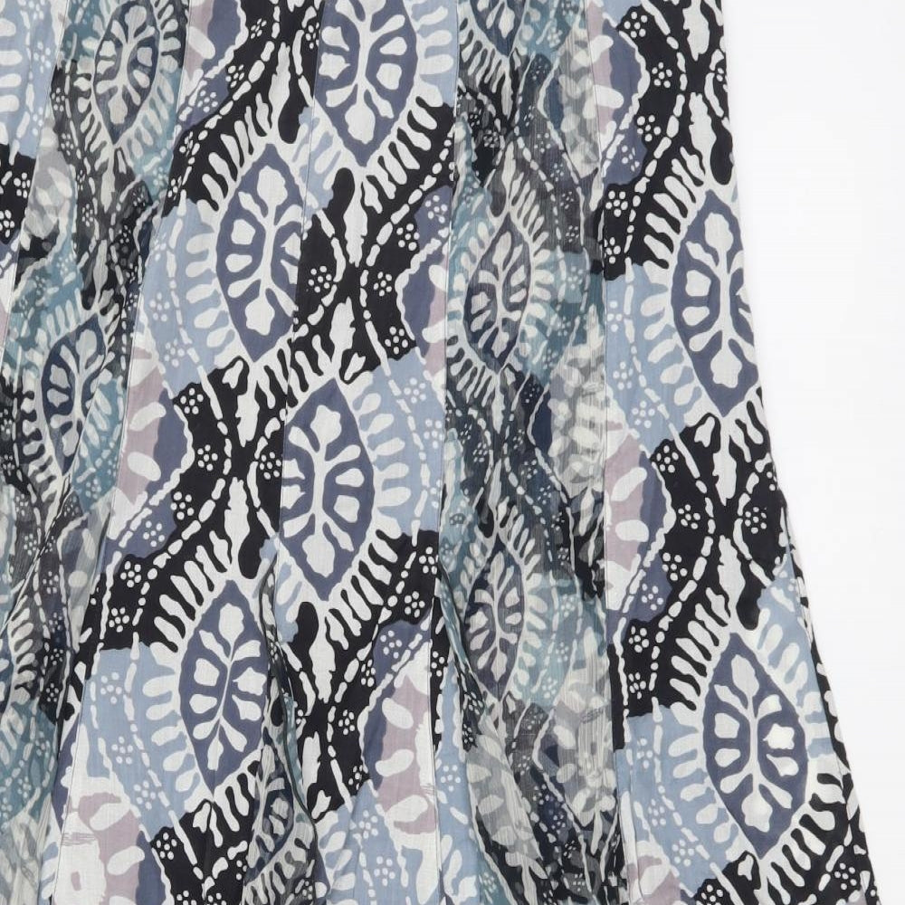 Per Una Womens Multicoloured Geometric Cotton A-Line Skirt Size 16 Zip