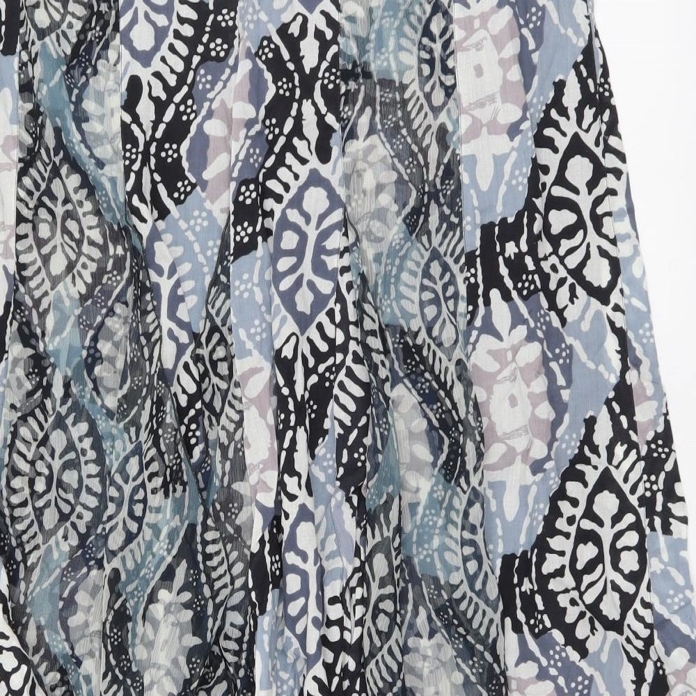 Per Una Womens Multicoloured Geometric Cotton A-Line Skirt Size 16 Zip