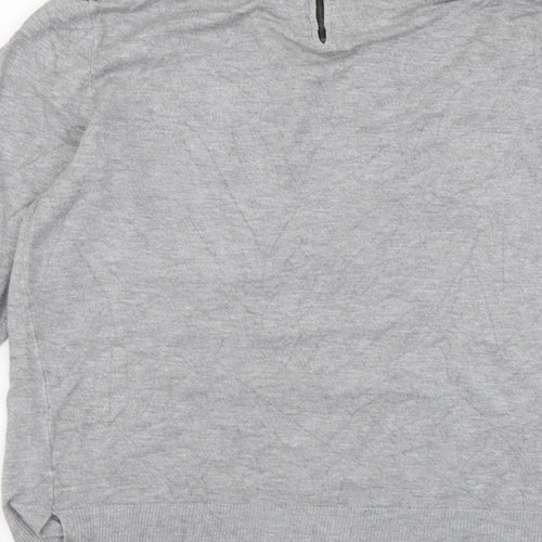 Papaya Womens Grey Collared Viscose Pullover Jumper Size 14