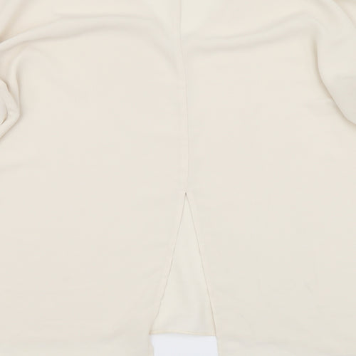 River Island Womens Beige Polyester Basic Blouse Size 12 V-Neck