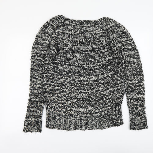 Miss Selfridge Womens Black Round Neck Acrylic Pullover Jumper Size 8