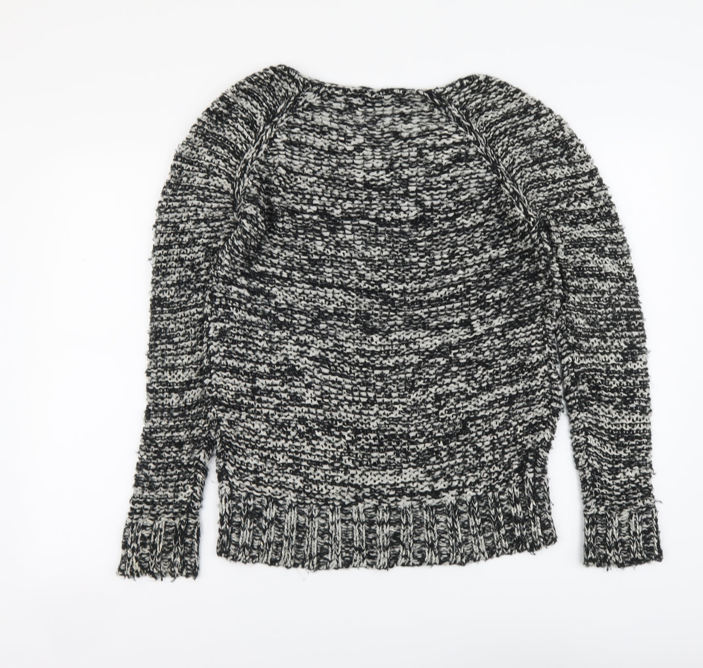 Miss Selfridge Womens Black Round Neck Acrylic Pullover Jumper Size 8