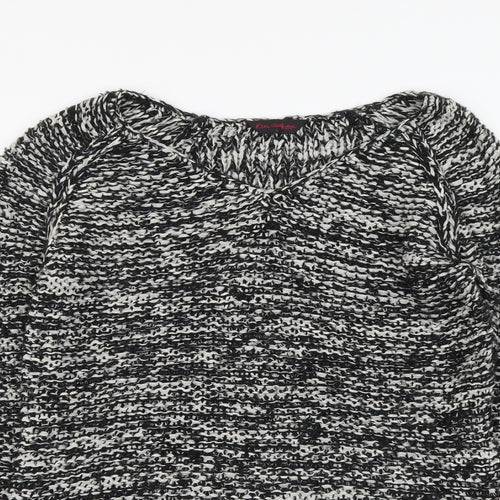Miss Selfridge Womens Black Round Neck Acrylic Pullover Jumper Size 8
