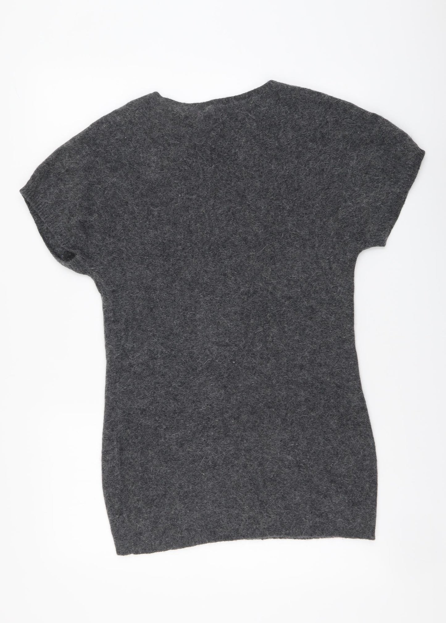 Monsoon Womens Grey Round Neck Wool Tunic Jumper Size S
