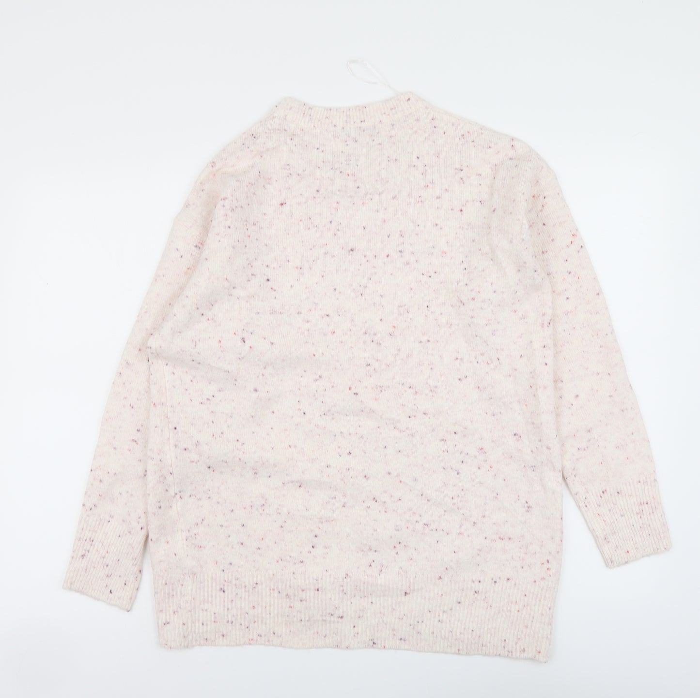 Nutmeg Womens Pink Round Neck Acrylic Pullover Jumper Size 10