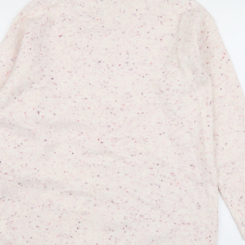 Nutmeg Womens Pink Round Neck Acrylic Pullover Jumper Size 10