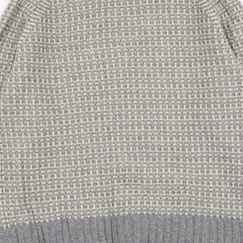 Fat Face Mens Grey Round Neck Acrylic Pullover Jumper Size XL