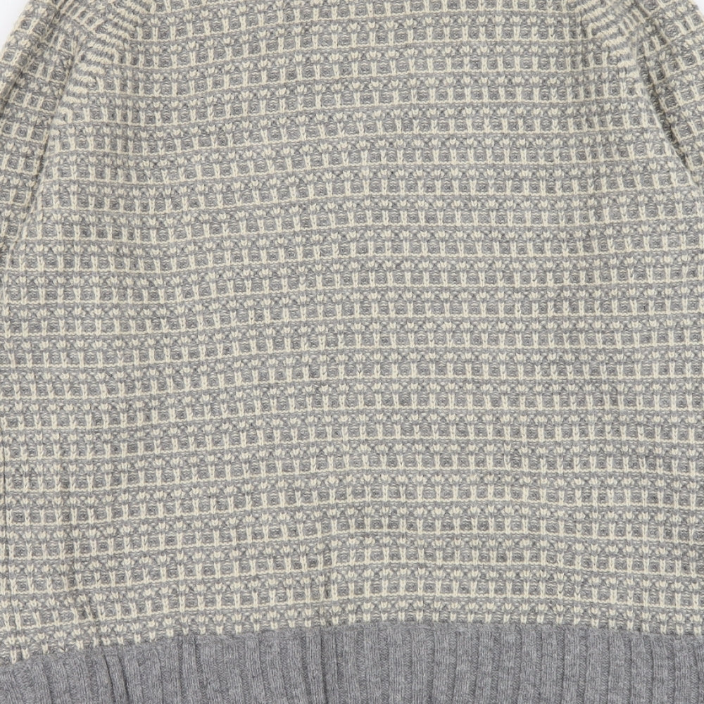Fat Face Mens Grey Round Neck Acrylic Pullover Jumper Size XL