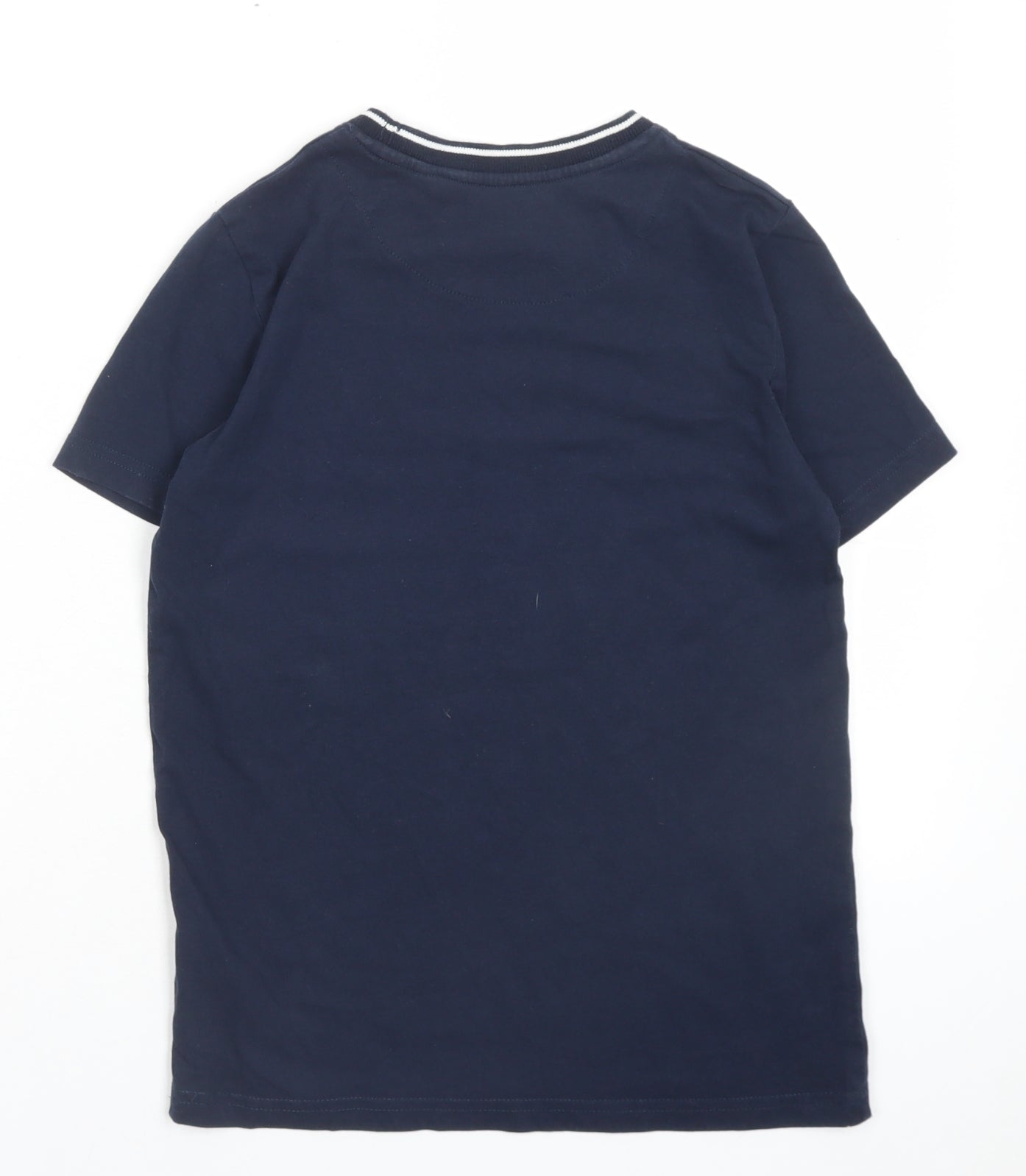 Penguin Boys Blue Cotton Basic Button-Up Size 9-10 Years Crew Neck Pullover