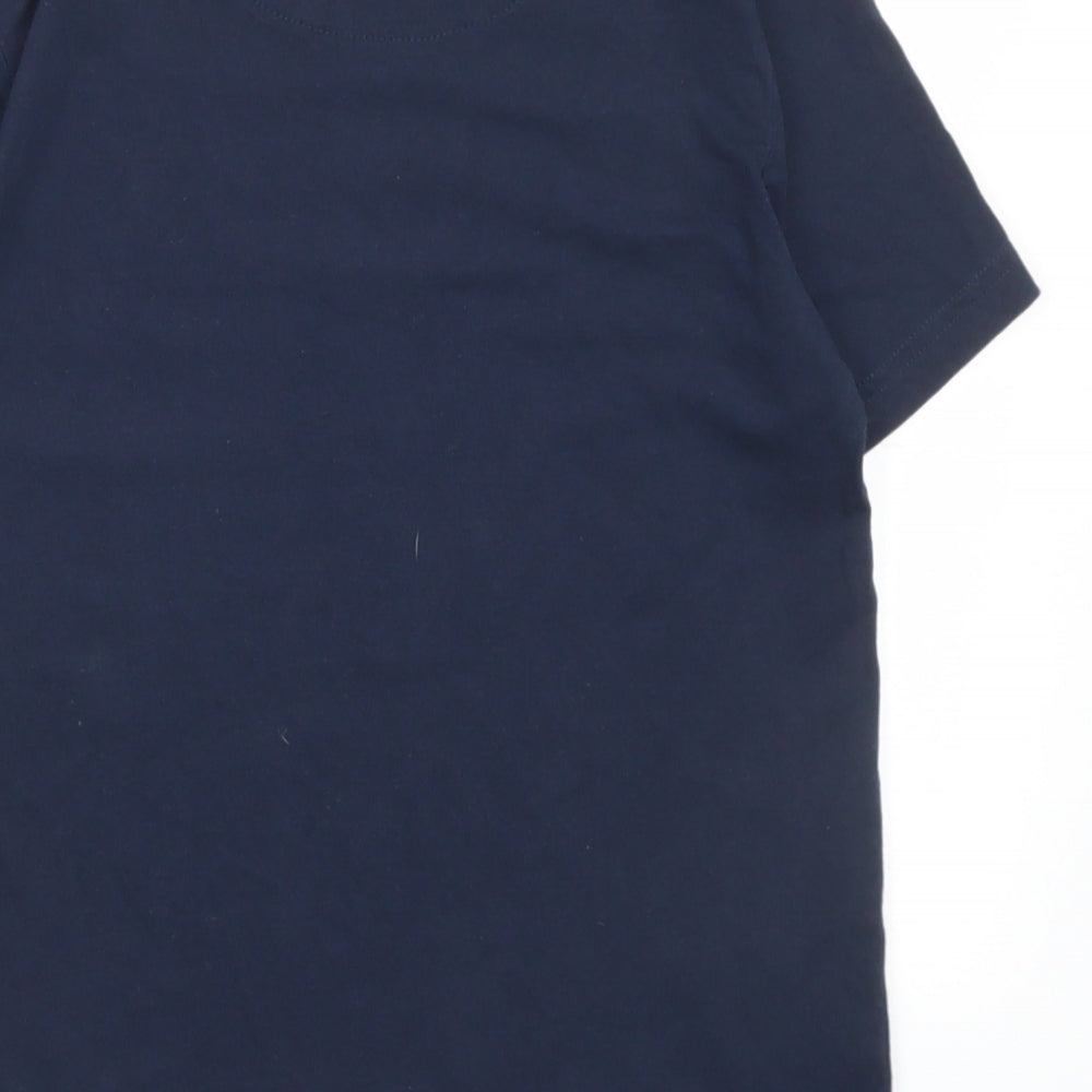Penguin Boys Blue Cotton Basic Button-Up Size 9-10 Years Crew Neck Pullover