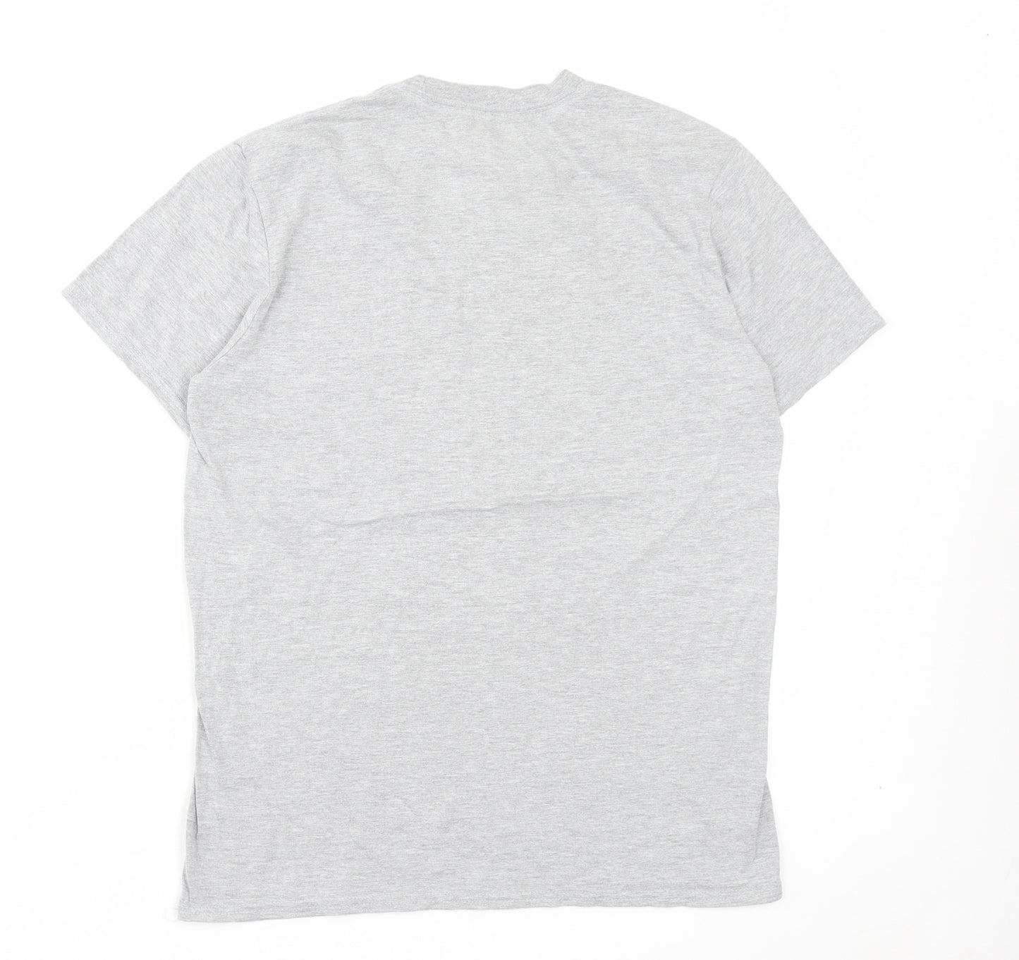 Polaroid Mens Grey Cotton T-Shirt Size M Crew Neck