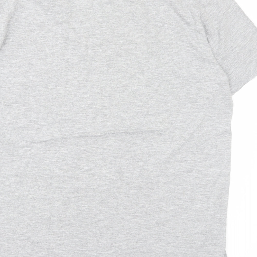 Polaroid Mens Grey Cotton T-Shirt Size M Crew Neck