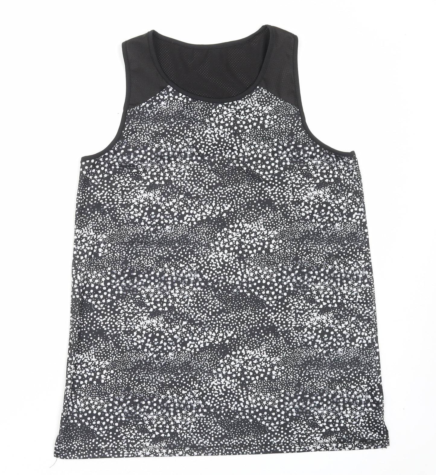 George Womens Black Geometric Polyester Basic Tank Size M Scoop Neck Pullover