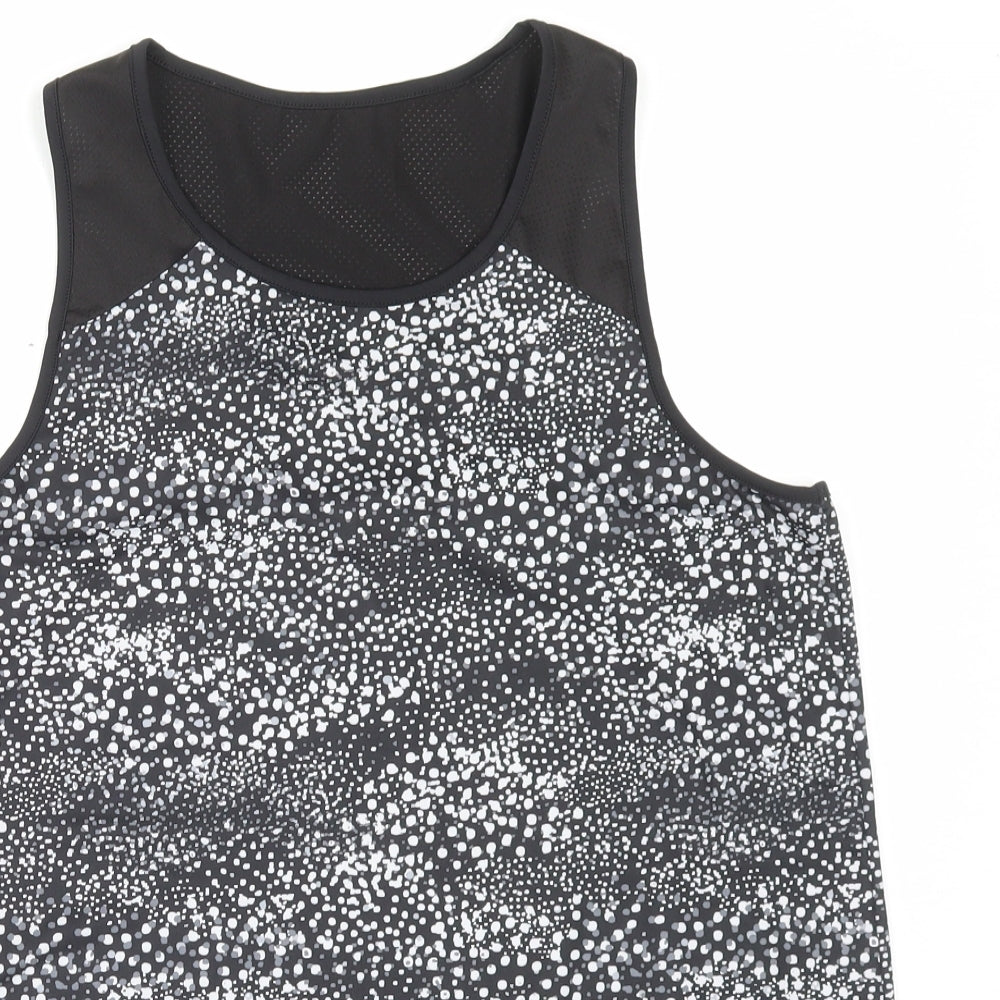 George Womens Black Geometric Polyester Basic Tank Size M Scoop Neck Pullover