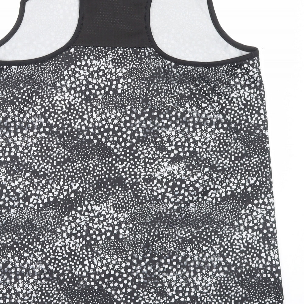 George Womens Black Geometric Polyester Basic Tank Size M Scoop Neck Pullover