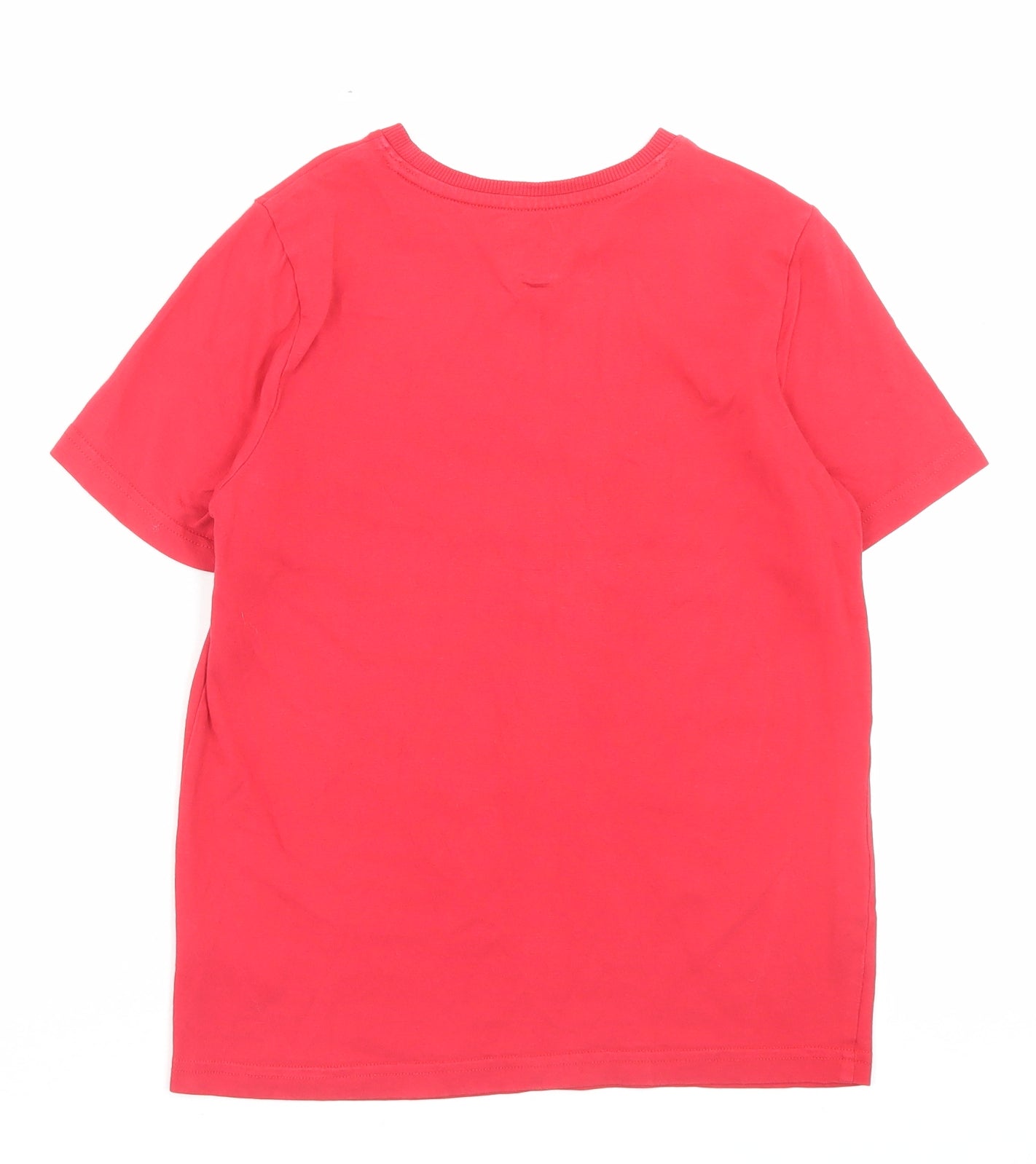 F&F Boys Red Cotton Basic T-Shirt Size 9-10 Years Crew Neck Pullover - Wales Rugby