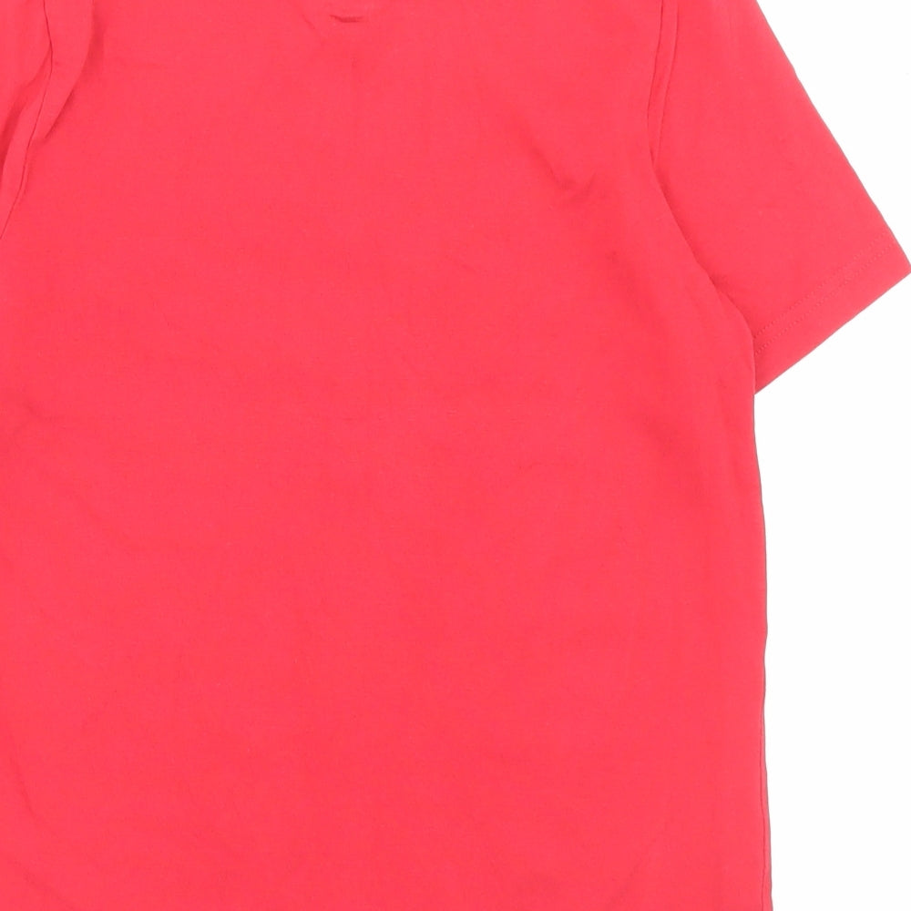 F&F Boys Red Cotton Basic T-Shirt Size 9-10 Years Crew Neck Pullover - Wales Rugby