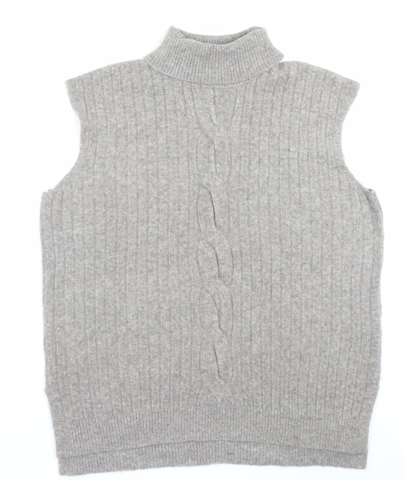 F&F Womens Brown Roll Neck Acrylic Vest Jumper Size L
