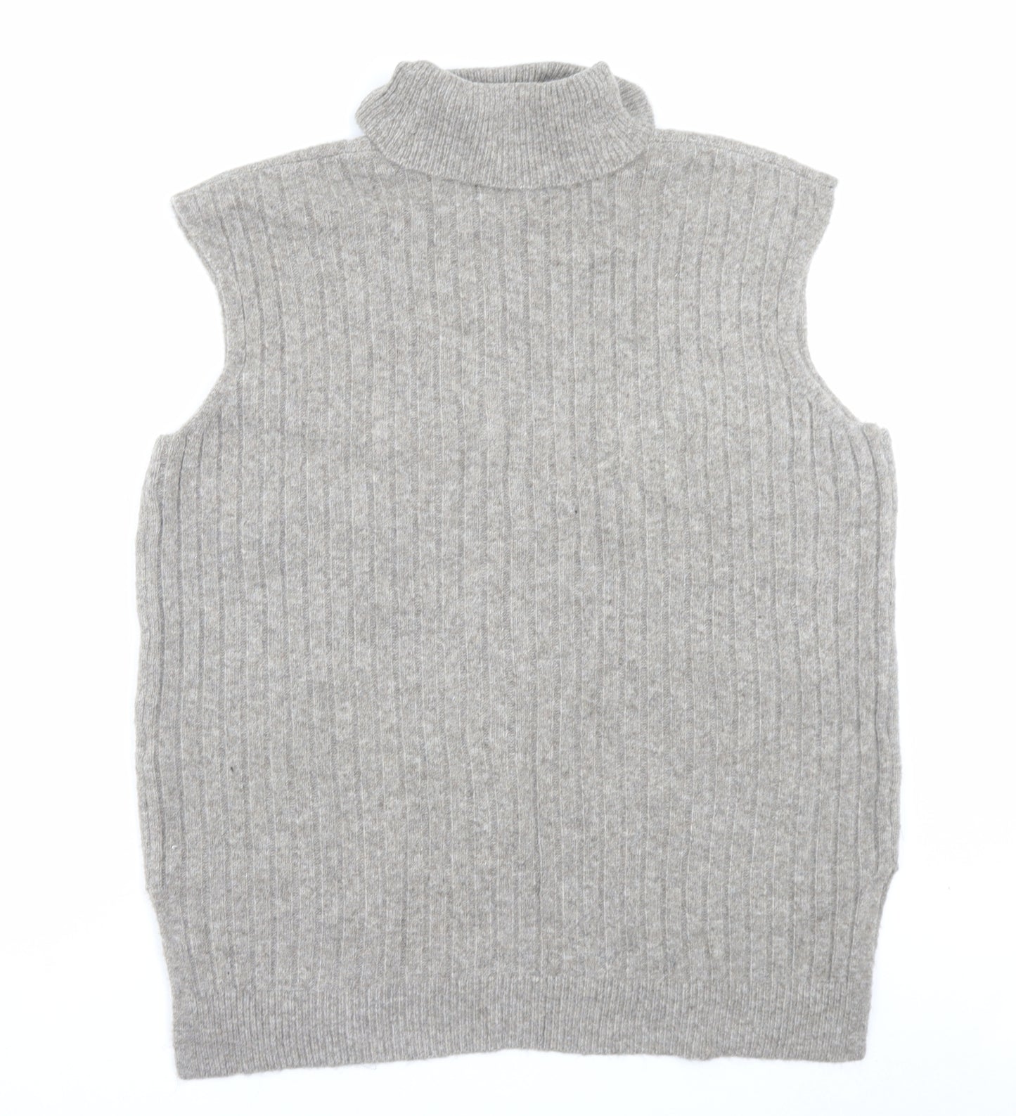 F&F Womens Brown Roll Neck Acrylic Vest Jumper Size L