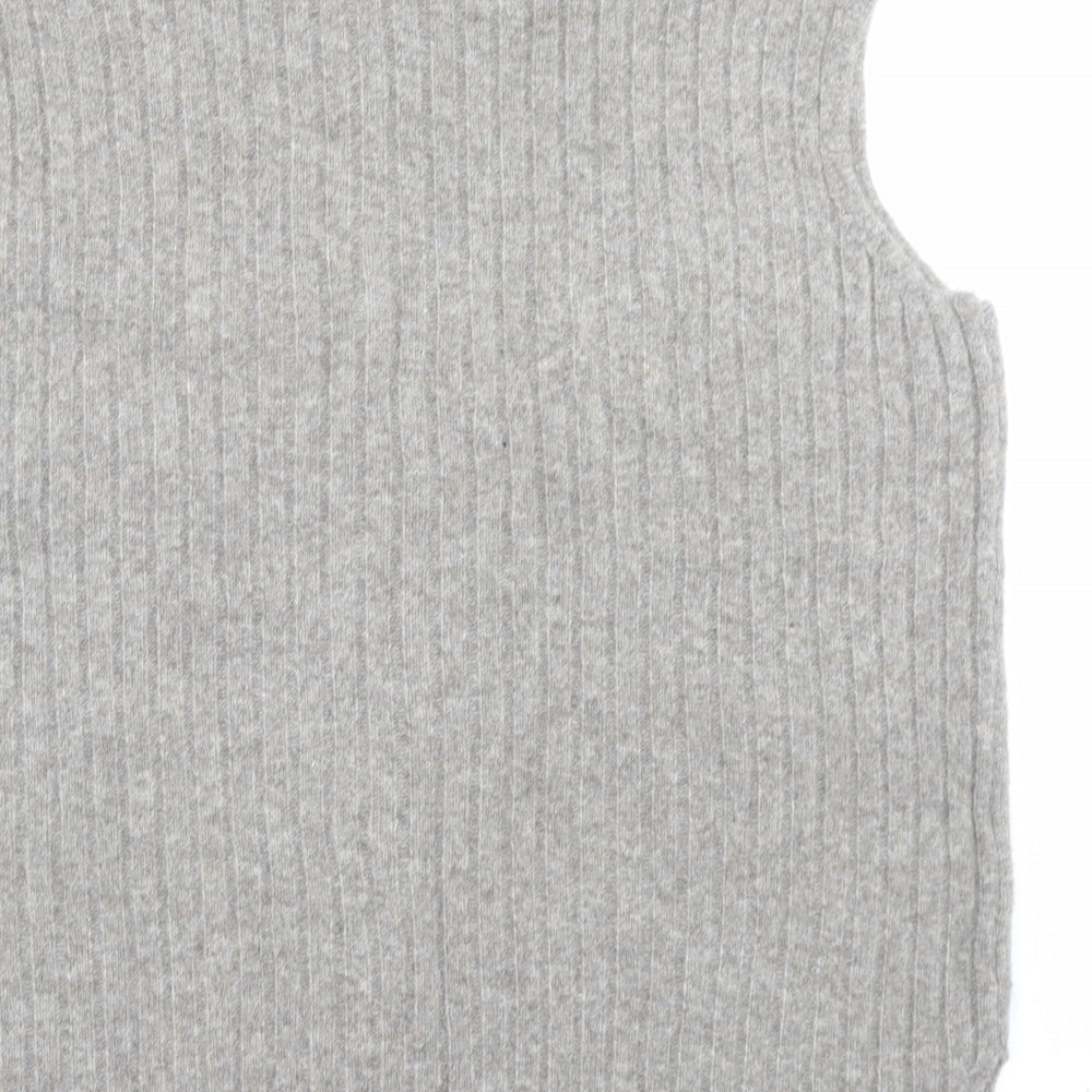 F&F Womens Brown Roll Neck Acrylic Vest Jumper Size L
