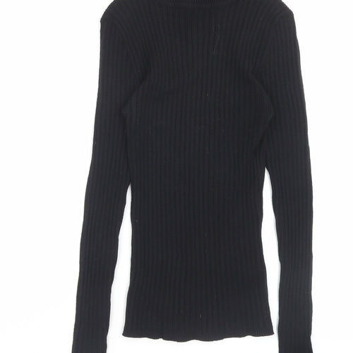 Primark Womens Black Mock Neck Polyester Pullover Jumper Size S