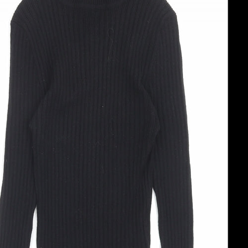 Primark Womens Black Mock Neck Polyester Pullover Jumper Size S