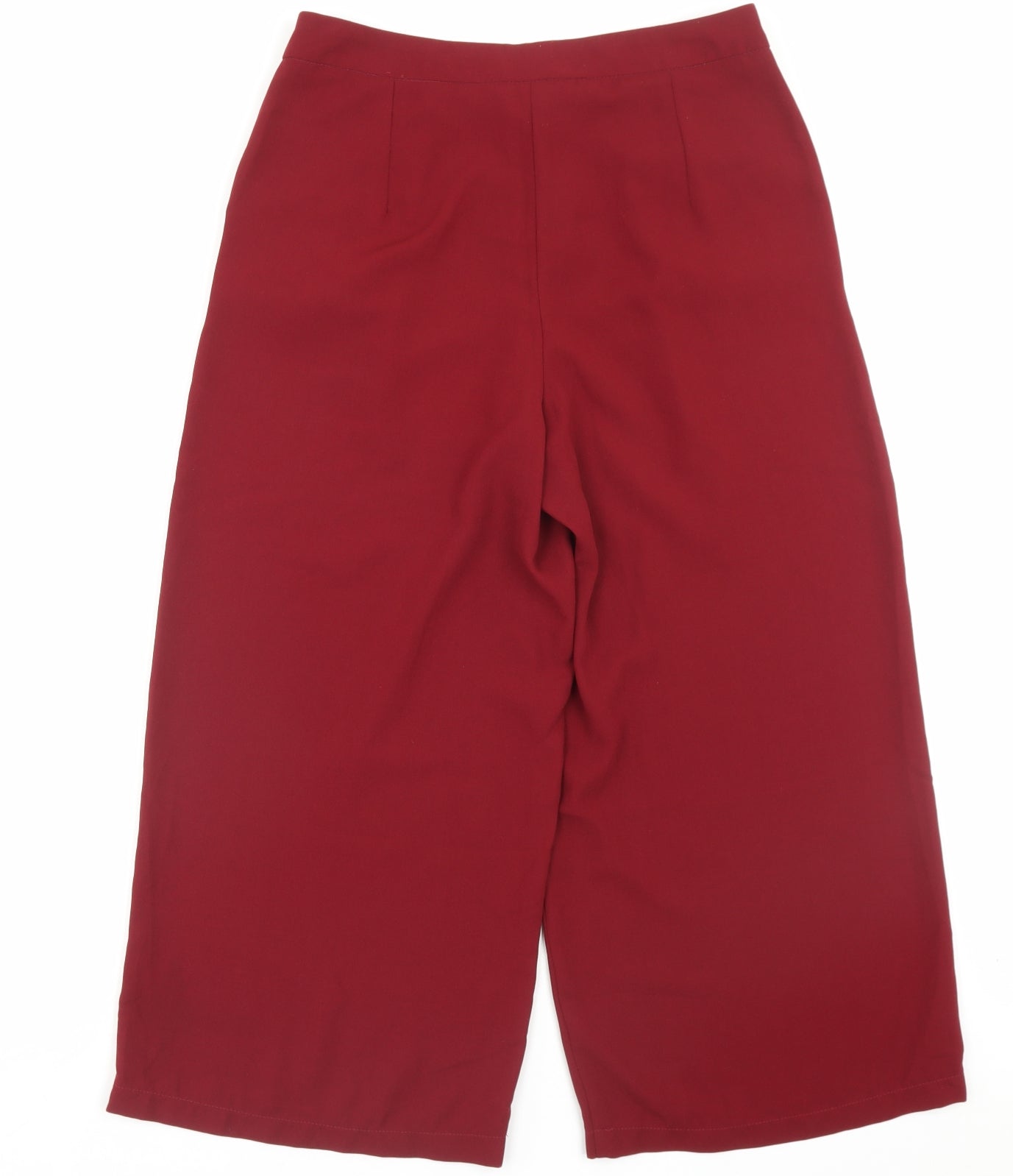 Primark Womens Red Polyester Cropped Trousers Size 12 L22 in Regular Button