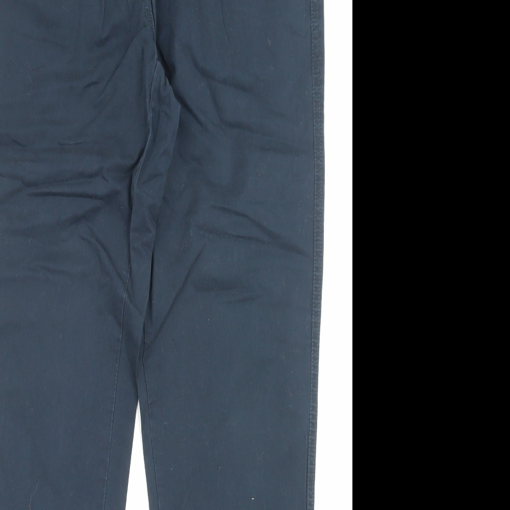 George Womens Blue Cotton Trousers Size 12 L30 in Regular Button