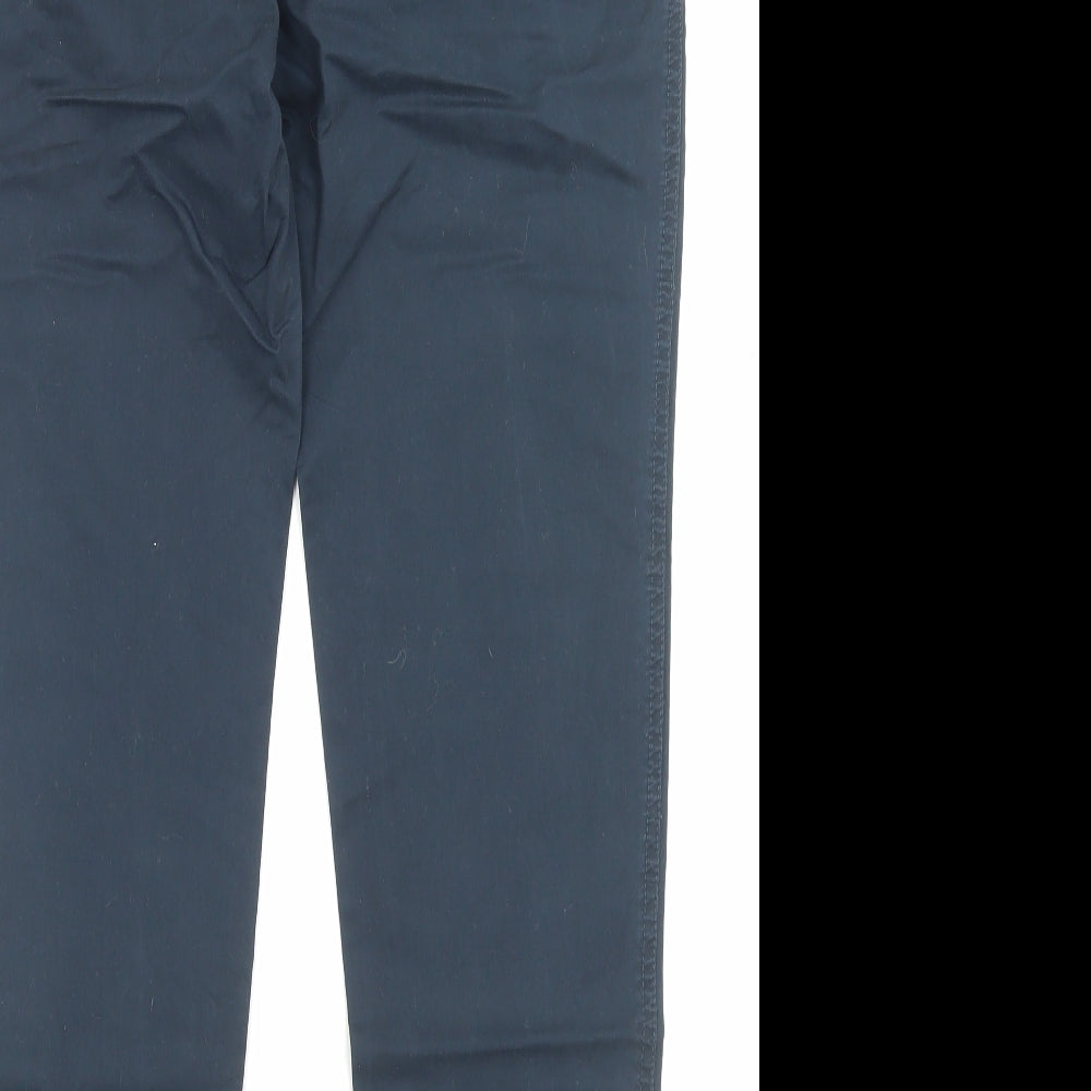 George Womens Blue Cotton Trousers Size 12 L30 in Regular Button