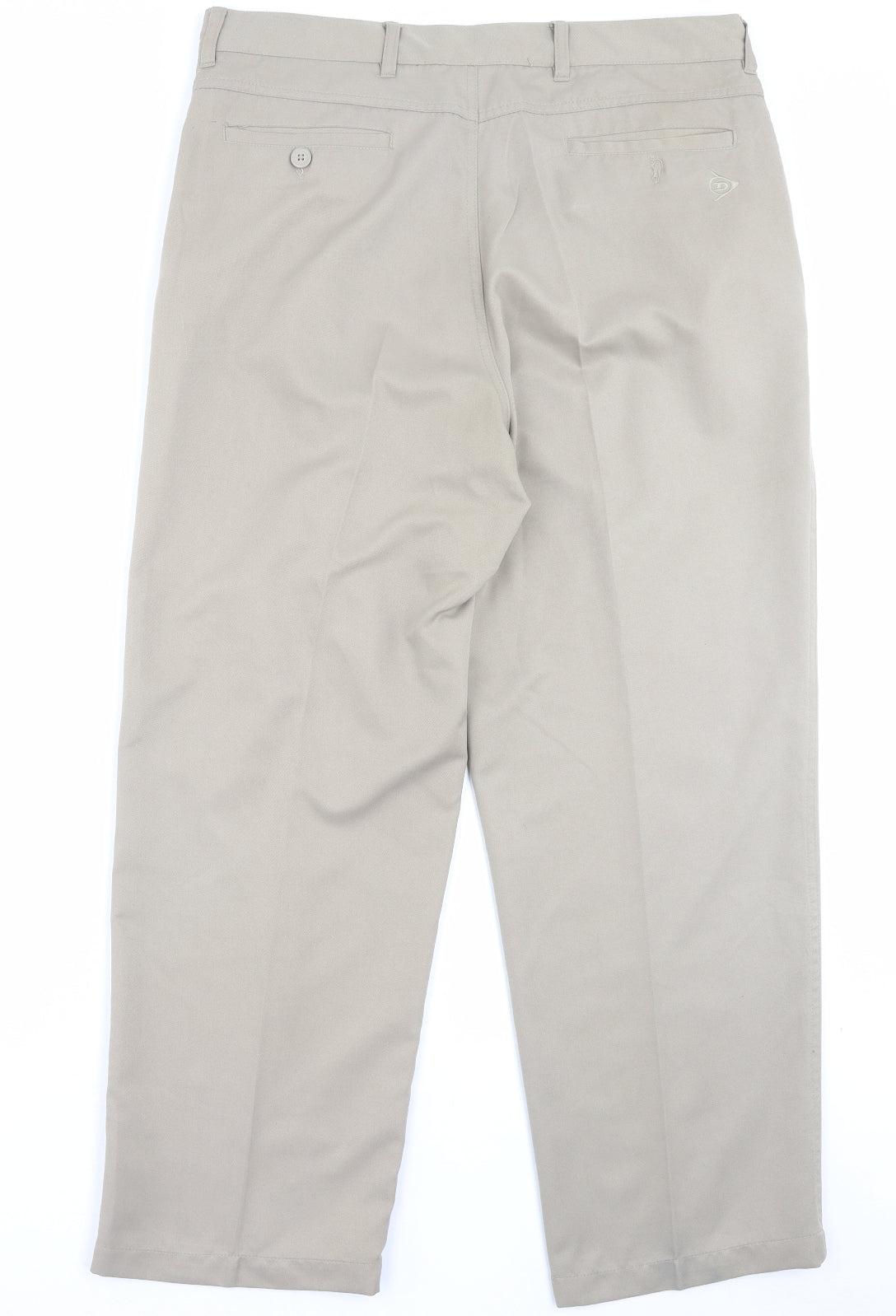 Dunlop Mens Beige Polyester Trousers Size 36 in L29 in Regular Button
