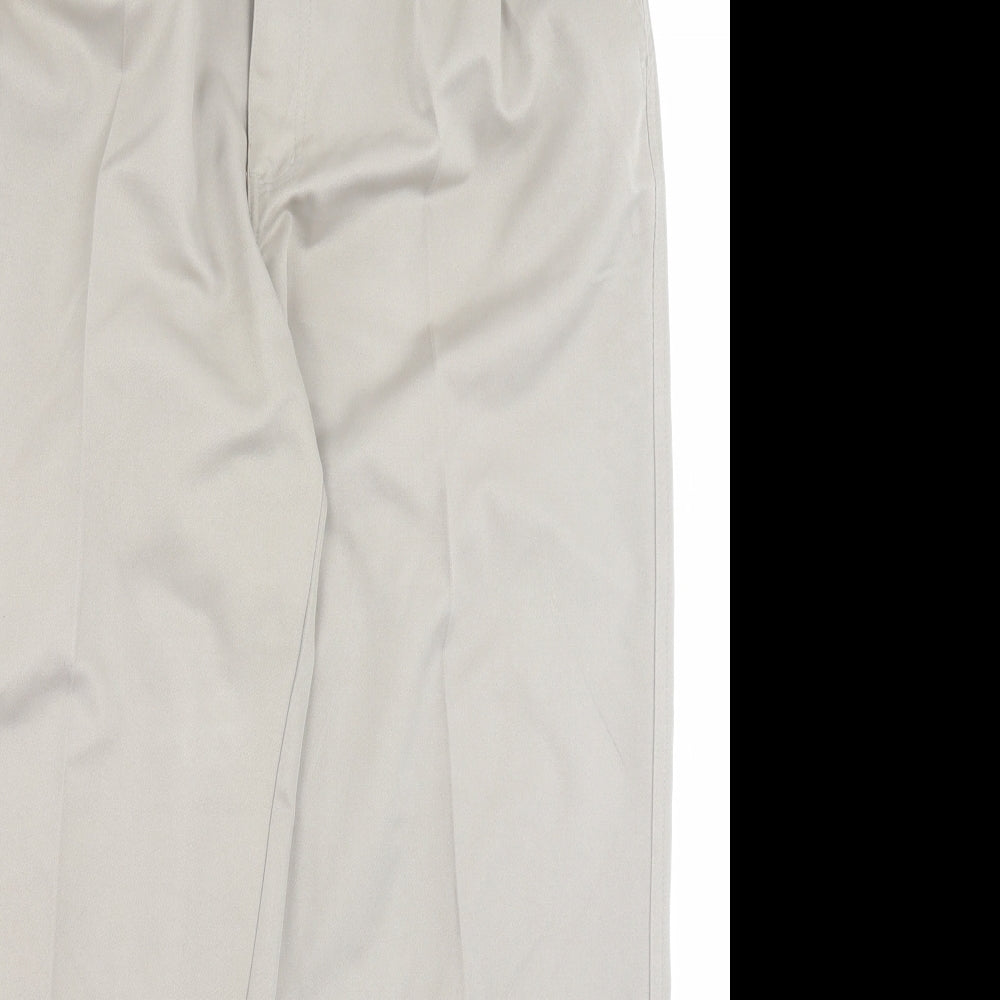 Dunlop Mens Beige Polyester Trousers Size 36 in L29 in Regular Button