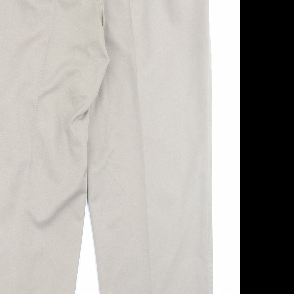 Dunlop Mens Beige Polyester Trousers Size 36 in L29 in Regular Button