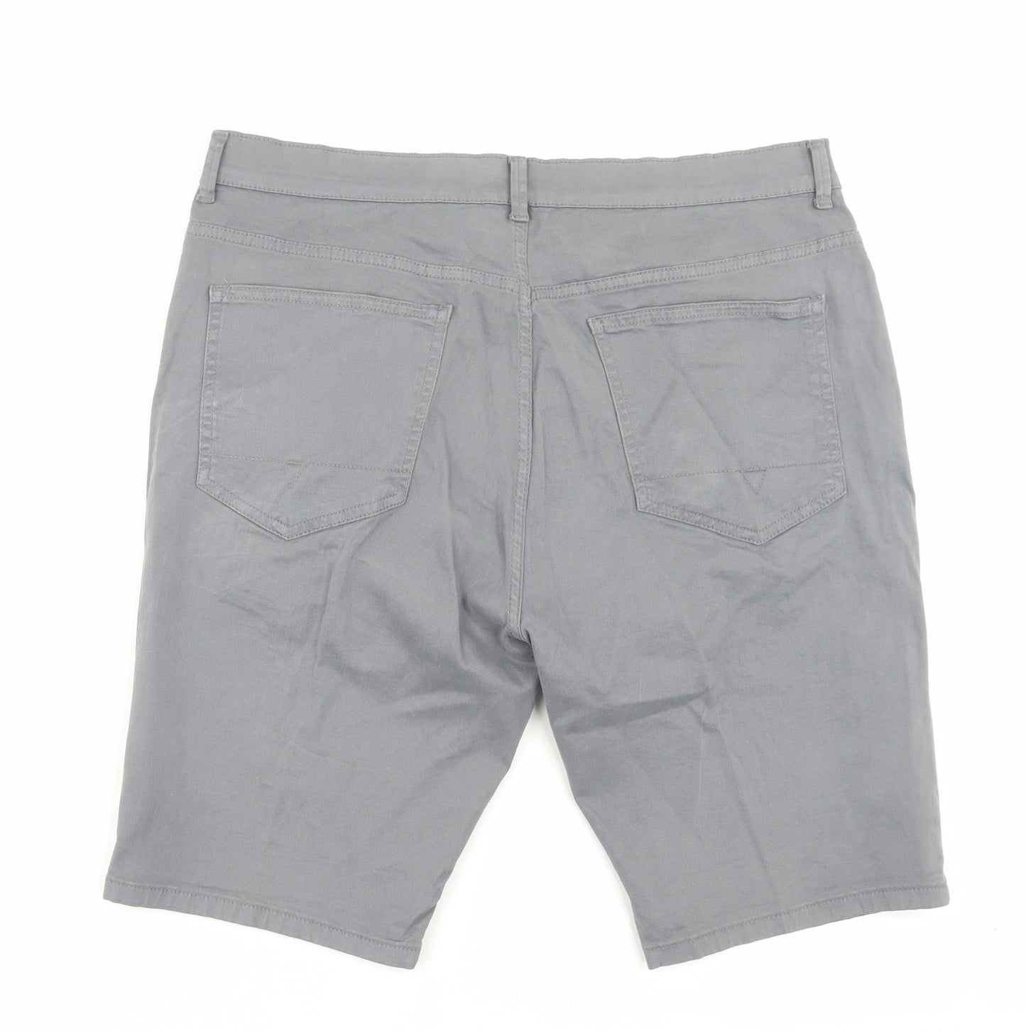 Denim & Co. Mens Grey Cotton Bermuda Shorts Size 38 in L10 in Regular Button