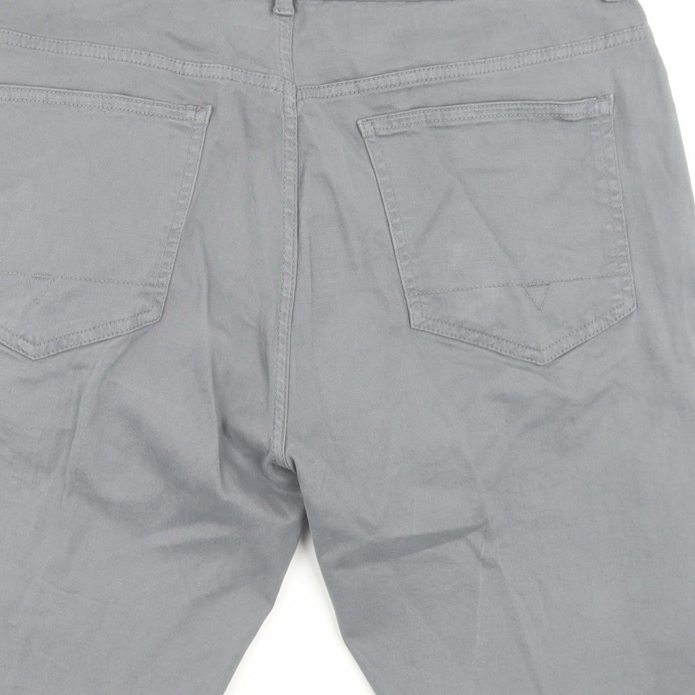Denim & Co. Mens Grey Cotton Bermuda Shorts Size 38 in L10 in Regular Button