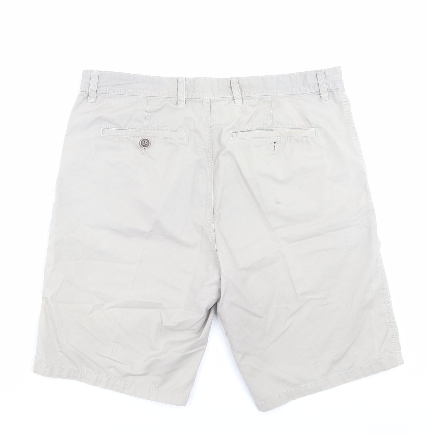 NEXT Mens Beige Cotton Chino Shorts Size 36 in L10 in Regular Button