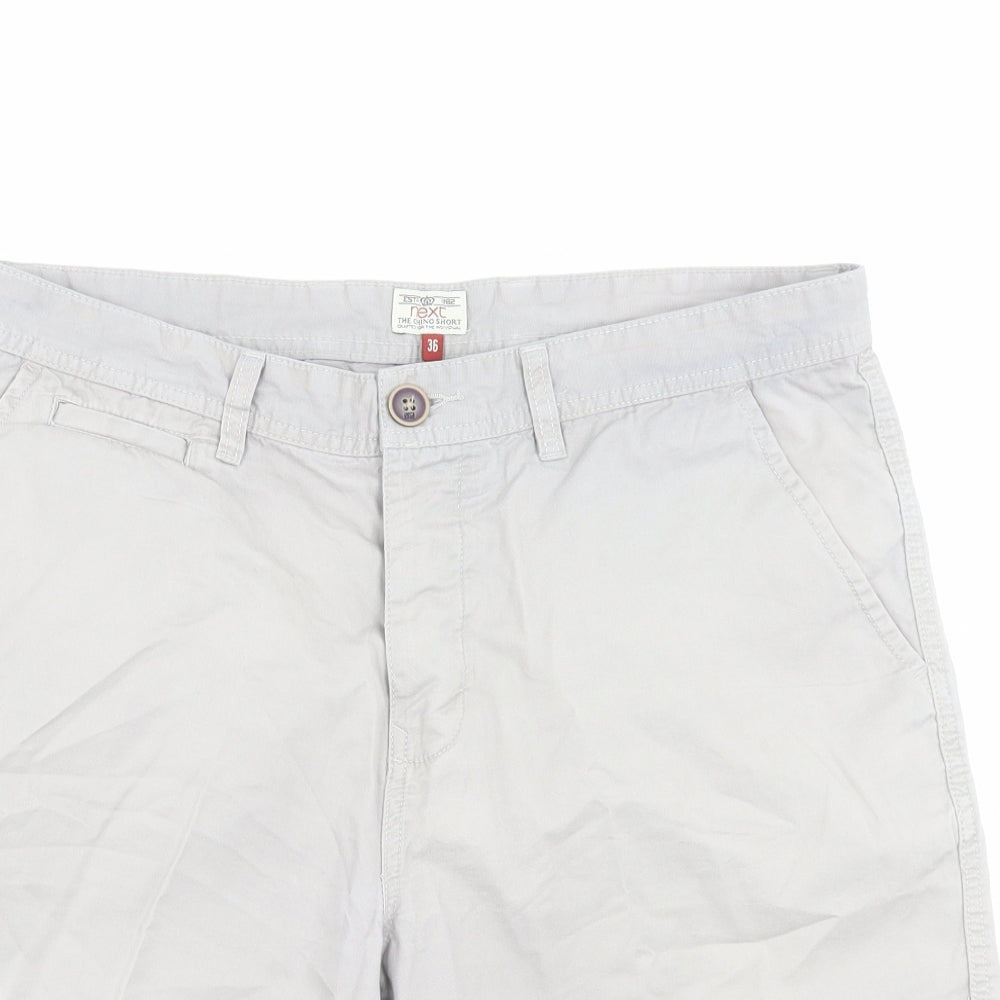 NEXT Mens Beige Cotton Chino Shorts Size 36 in L10 in Regular Button
