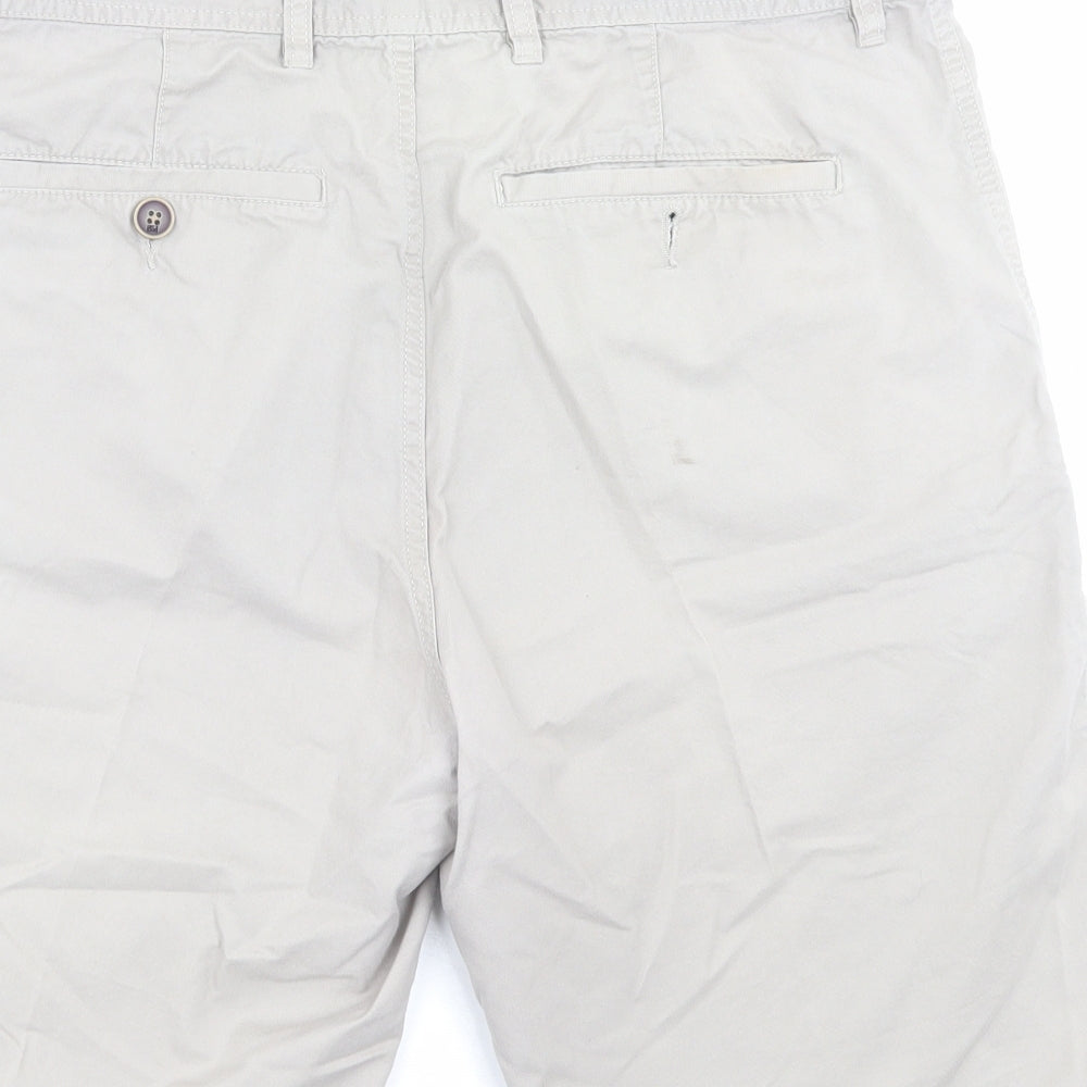 NEXT Mens Beige Cotton Chino Shorts Size 36 in L10 in Regular Button