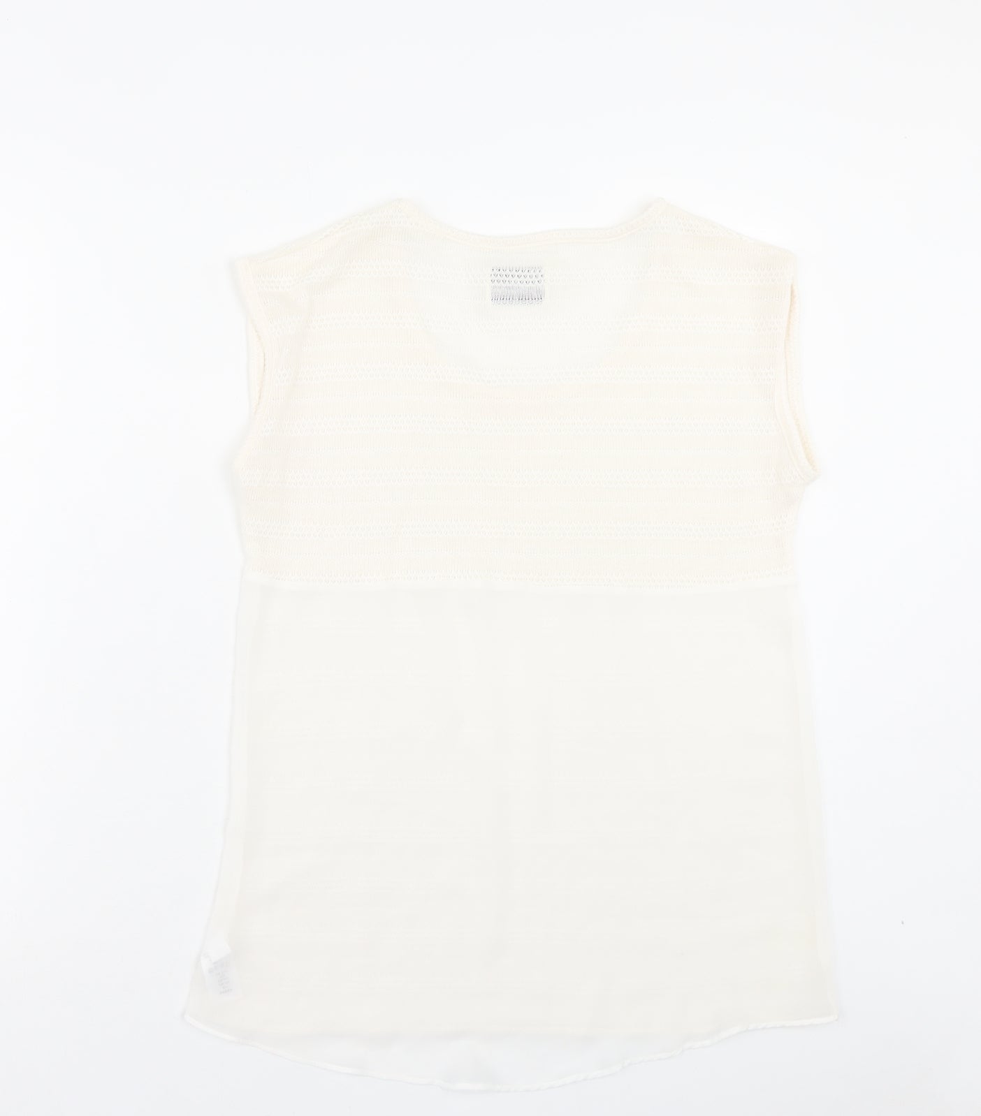 NEXT Womens White Polyester Basic T-Shirt Size 8 Crew Neck