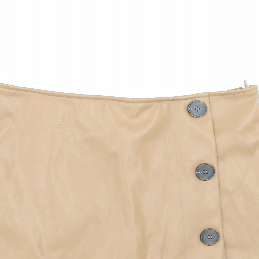 Primark Womens Brown Polyester Skort Size 12 Zip