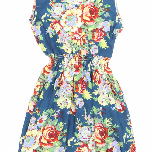 Liva Girl Womens Multicoloured Floral Polyester Fit & Flare Size 2XL Scoop Neck Pullover