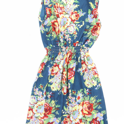 Liva Girl Womens Multicoloured Floral Polyester Fit & Flare Size 2XL Scoop Neck Pullover