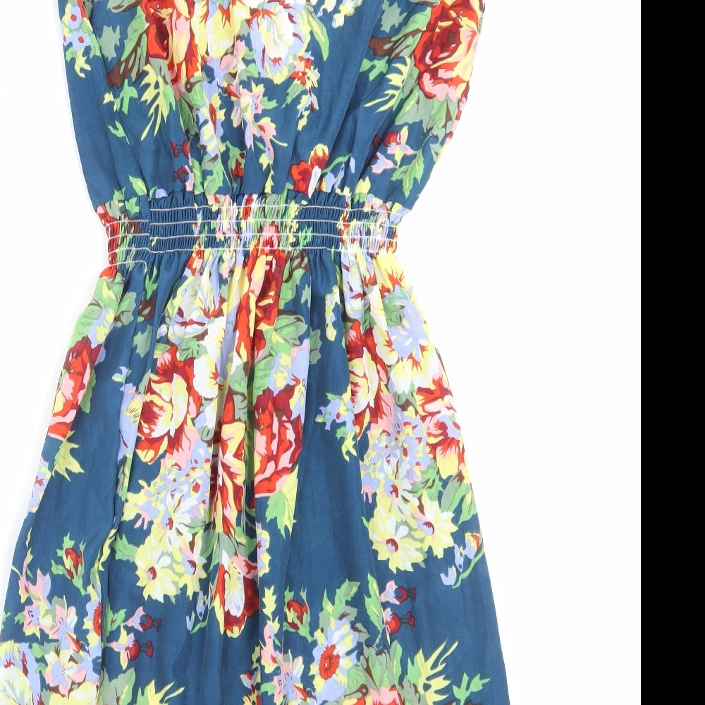 Liva Girl Womens Multicoloured Floral Polyester Fit & Flare Size 2XL Scoop Neck Pullover