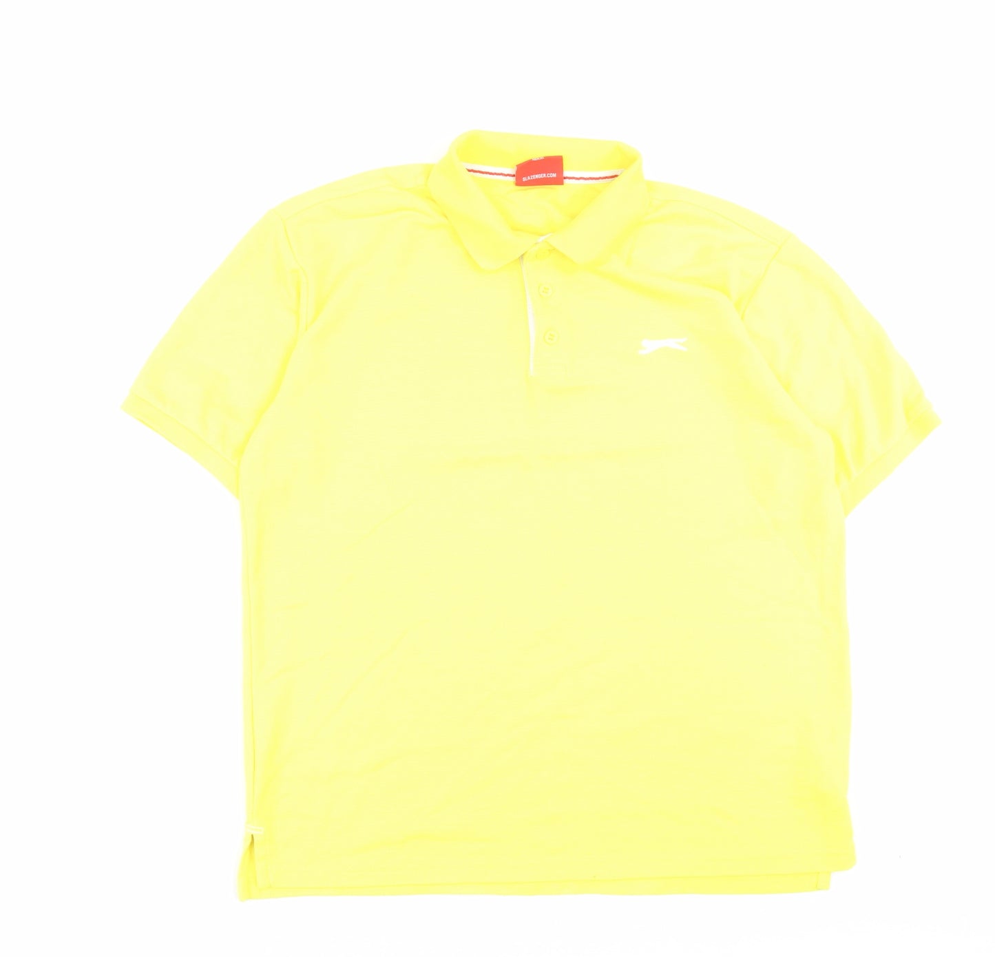 Slazenger Mens Yellow Polyester Polo Size L Collared Button