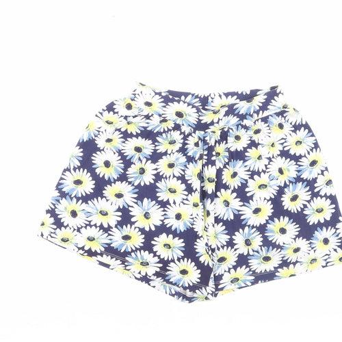 ASOS Womens Blue Floral Viscose Boyfriend Shorts Size 8 Regular Pull On